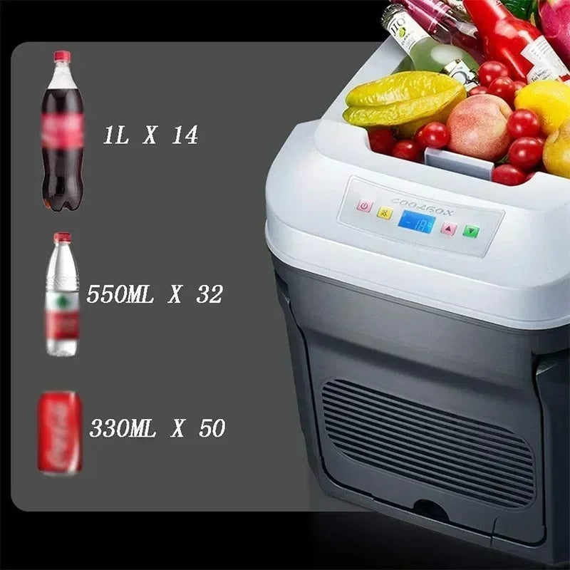 35L Mini Car Refrigerator Cold & Warm Dual-use Portable Outdoor Camping Fridges Food Drinks Cooler 12V 24V 110V 220V